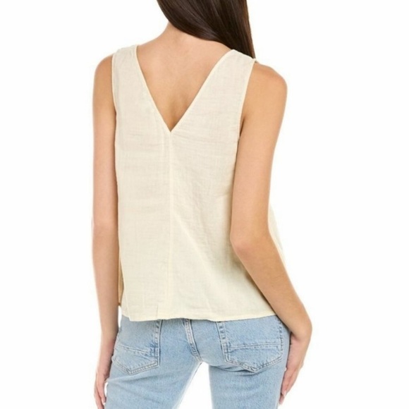 Johnny Was Calme Drape Tank Top Double V Neck Sleeveless 100% Cotton Size M - Picture 2 of 7